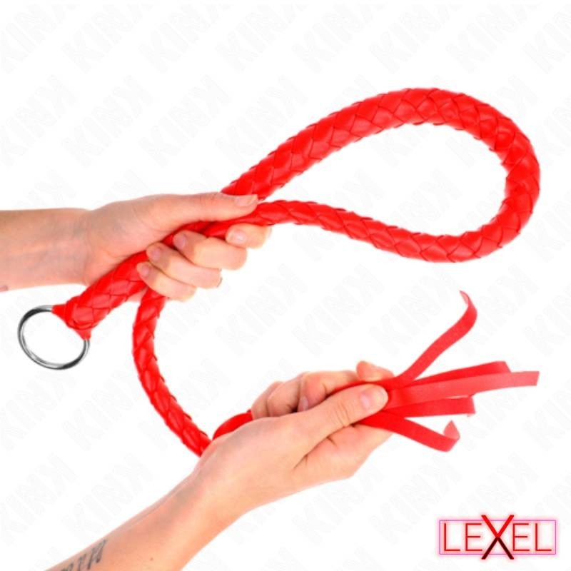 Fouet rouge structuré 65 cm Kink
