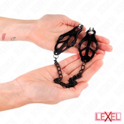Pinces noires trèfle japonaises avec chaine - KINK