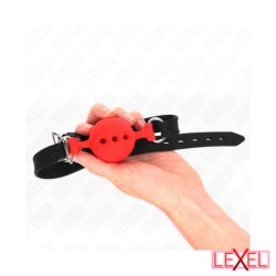 Bâillon boule rouge en silicone