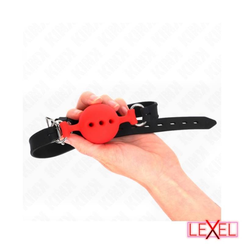 Bâillon boule rouge en silicone