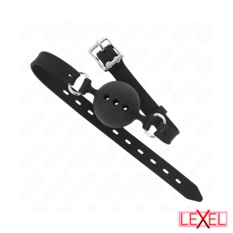 Bâillon boule noire en silicone