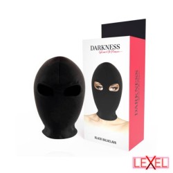 Cagoule de soumission noire Darkness