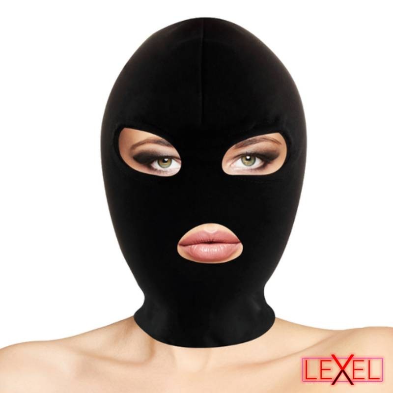 Cagoule de soumission bouche yeux ouverts Darkness