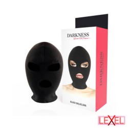 Cagoule de soumission bouche yeux ouverts Darkness