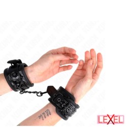Bracelets cuir noir motif brillants