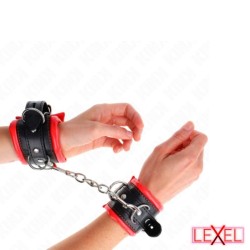 Bracelets lourds doublés de fourrure rouge