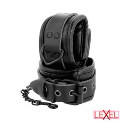 Menottes de chevilles en cuir noir