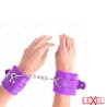 Bracelets violets doublés fourrure
