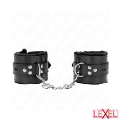 Bracelets noires doublés fourrure