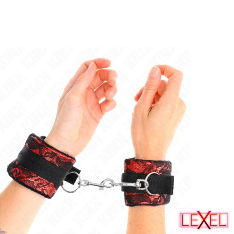 Bracelets nylon avec dentelle rouge