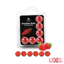 Set de 6 boules brésiliennes fraise