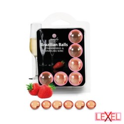 Set de 6 boules brésiliennes fraise cava