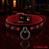Collier bondage en cuir avec clous noir rouge SilverStud de Meo