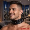 Collier de bondage verrouillable en cuir - version large