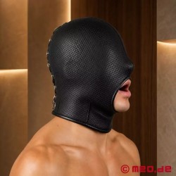 OralObedience™ de MEO® - Masque BDSM en cuir avec grande ouverture pour la bouche