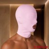 Masque rose en spandex avec ouverture de bouche