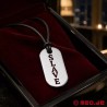 Collier SLAVE en cuir avec pendentif en acier Kink Fetish Tag
