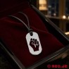 Collier FIST en cuir avec pendentif en acier Kink Fetish Tag