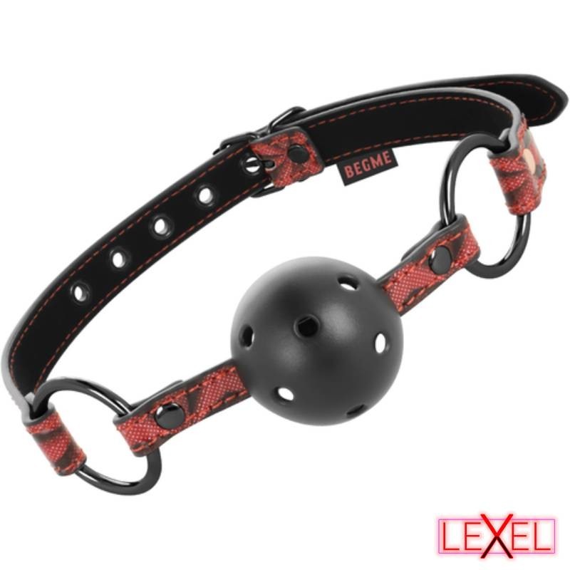 Bâillon en cuir végétalien Edition rouge Begme