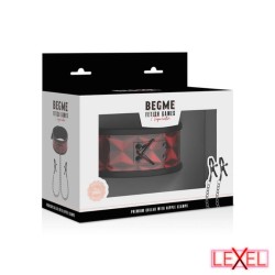 Collier Premium Doublé Edition rouge avec pinces Begme
