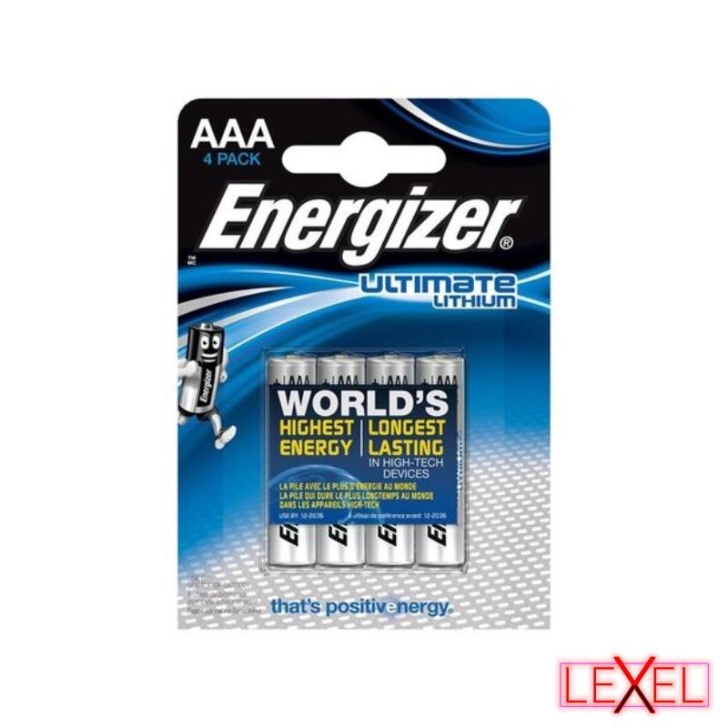 Piles Lithium AAA LR03 x4 Ultimate Energizer