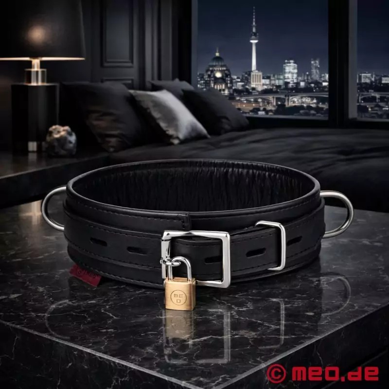 Collier BDSM en cuir verrouillable Collection Black Berlin