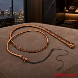 Fouet de luxe SM en cuir marron