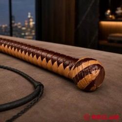 Fouet de luxe SM en cuir marron