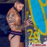 Jockstrap Athletic  Noir. Ceinture large MOB