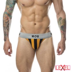 Jockstrap rayures noir orange MOB