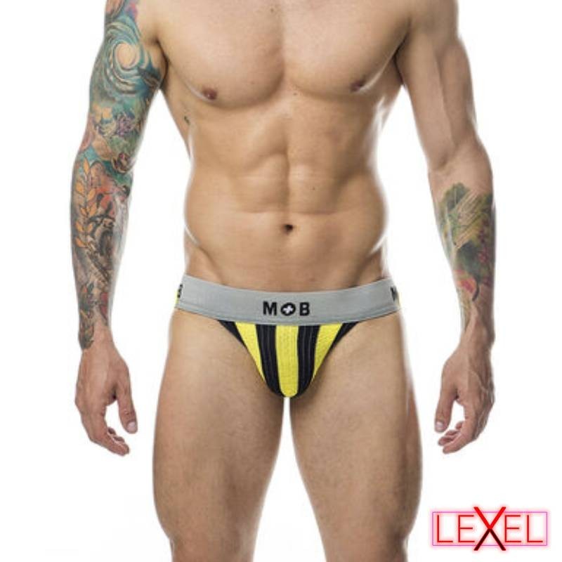 Jockstrap rayures noir jaune MOB