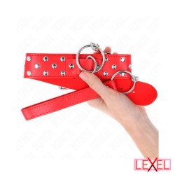 Collier rouge à rivets avec laisse Kink