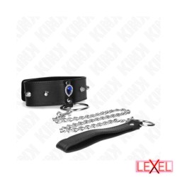 Collier avec diamant bleu et laisse kink