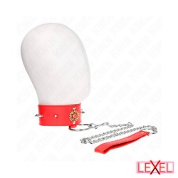 Collier rouge avec diamant et laisse Kink