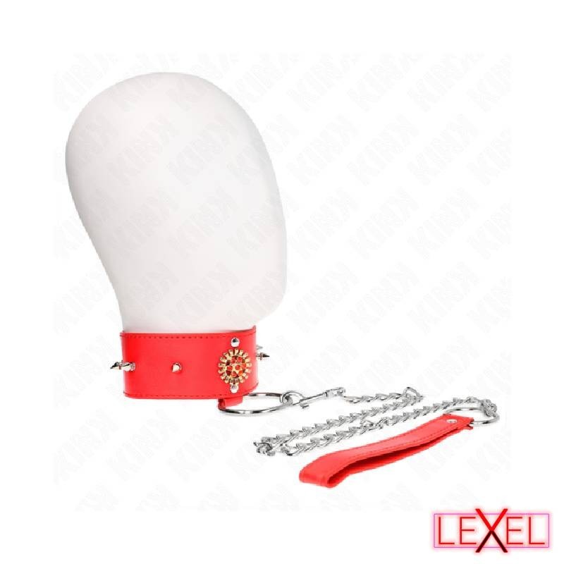 Collier rouge avec diamant et laisse Kink