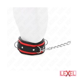 Collier noir rouge avec laisse Kink