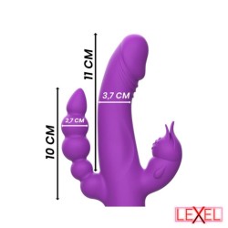 Vibrateur silicone Casanova Rabbit triple Violet Intense