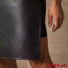 Tablier BDSM en cuir véritable noir MEO