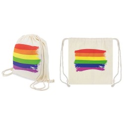Sac à dos en coton drapeau LGBT