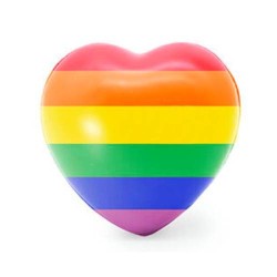 Balle anti-stress en forme de coeur couleurs LGBT