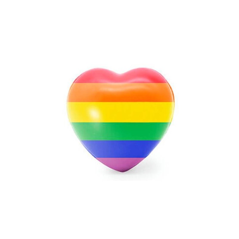 Balle anti-stress en forme de coeur couleurs LGBT