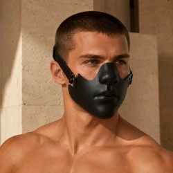 Masque facial verrouillable avec bâillon MEO SlaveFace