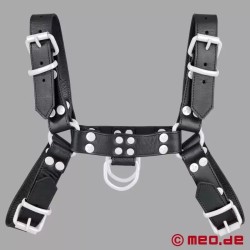 Harnais en cuir - Fetish Gear - Noir Blanc