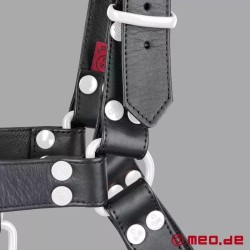 Harnais en cuir - Fetish Gear - Noir Blanc