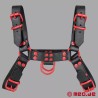 Harnais en cuir - Fetish Gear - Noir Rouge