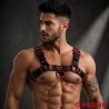 Harnais en cuir - Fetish Gear - Noir Rouge