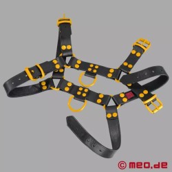 Harnais en cuir - Fetish Gear - Noir Jaune
