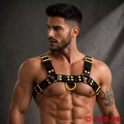 Harnais en cuir - Fetish Gear - Noir Jaune
