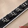 Collier de bondage en cuir noir / blanc
