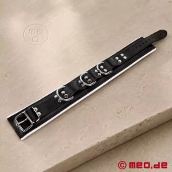Collier de bondage en cuir noir / blanc
